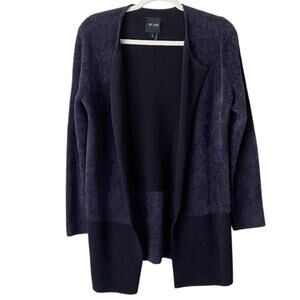 Nic + Zoe | Cardigan Sweater Tunic Two Tone Colorblock Black Navy Blue Medium